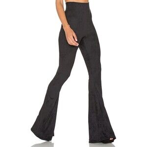 Show Me Your Mumu Bam Bam Bells Pants Black  Stretch Suede L NWT Disco Festival